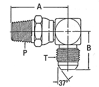 2249 Male Pipe Swivel to Male JIC Elbow